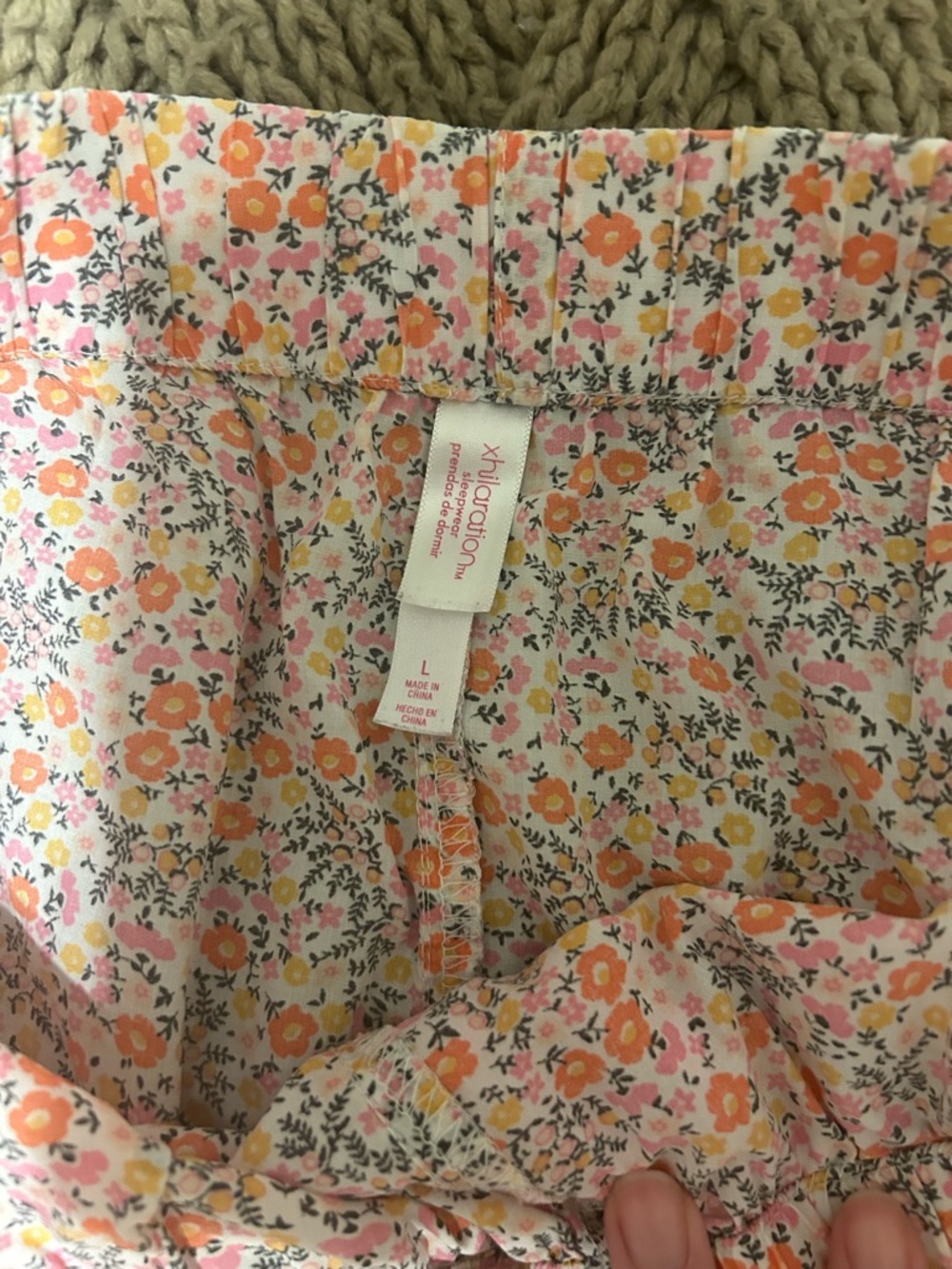 Xhilaration Pink Floral Lounge Pajama Pants with Pink Drawstring - Picture 2 of 2